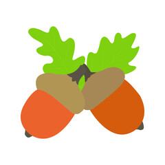 Acorn autm leaf vector design illistration icon