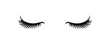 Black False Eyelashes Icon. Beauty Product For Eyelash Extension