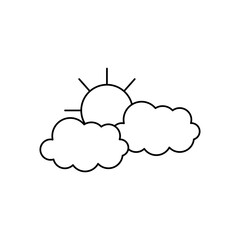 Wall Mural - weather concept, sun and clouds icon, line style