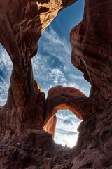 Canvas Print - Beautiful scenery of the Double Arch in Arches National Park, Utah - USA