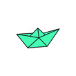 © artisttop - Paper boat or ship vector icon isolated on white background.