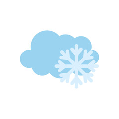 Wall Mural - weather concept, cloud and snowflake icon, flat style