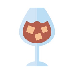 Sticker - wine cup with drink flat style icon