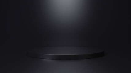 Wall Mural - Empty podium or pedestal display on white background with stand concept. Blank product shelf standing backdrop. 3D rendering