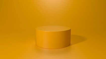 Wall Mural - Empty podium or pedestal display on white background with stand concept. Blank product shelf standing backdrop. 3D rendering