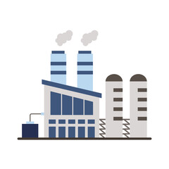 Wall Mural - industry factory buildings and chimneys flat style icons