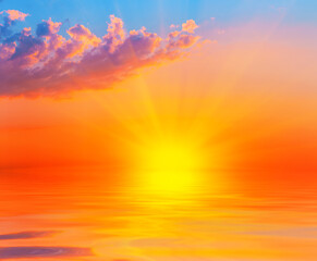 Wall Mural - sunset sky over the water