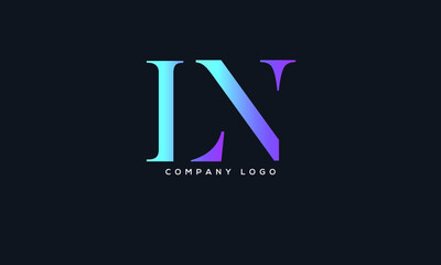 Wall Mural - Creative and Minimalist Letter LN Logo Design Icon, Editable in Vector Format in gradient Color.