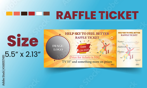 Fotografía raffle ticket template or event ticket template or tickets template for raffle
