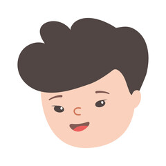 Sticker - young man face cartoon character isolated icon design