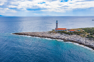 Lighthouse Stoncica on island Vis, Splitsko-Dalmatinska, Croatia, Adriatic sea