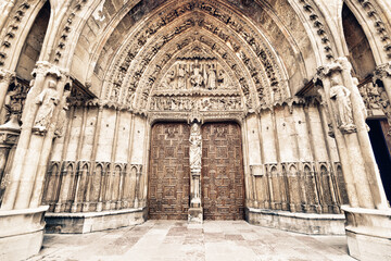 Canvas Print - Gothic cathedral of Leon, Castilla Leon, Spain.