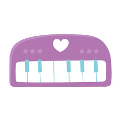 Wall Mural - kids toys piano music instrument isolated icon design white background