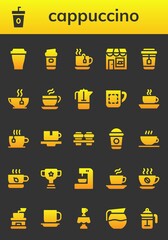 Poster - cappuccino icon set