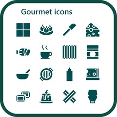 Wall Mural - gourmet icon set