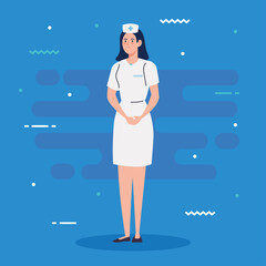 Wall Mural - nurse with uniform, female nurse, hospital worker vector illustration design