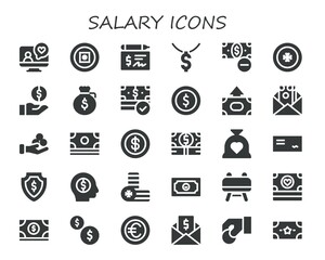 Poster - Modern Simple Set of salary Vector filled Icons