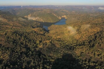 Sticker - Aerial view of landscape in National Park of Spain. Drone Photo