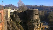 Castle Bridge And Bock Casemates, Luxembourg City, Grand Duchy Of Luxembourg