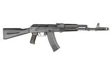 Modern Kalashnikov AK 74 Assault Rifle Isolated On White Background.