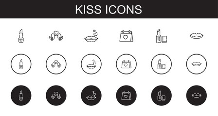 Wall Mural - kiss icons set