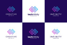 Collection Infinity Line. Premium Logo Design Creative.