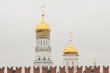 The Kremlin Wall And Ivan The Great Bell Tower In Moscow,Russia