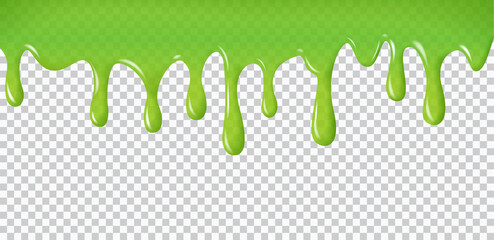 Wall Mural - realistic dripping slime. green paint drips and flowing. radioactive splashes liquid and blobs for h