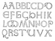 Romanesque Alphabet, vintage illustration