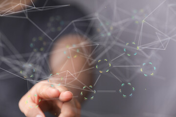 cloud binary code interface digital touch