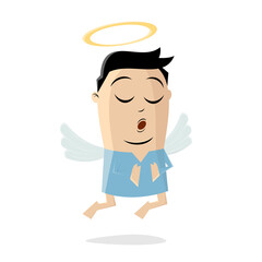 Wall Mural - funny cartoon illustration of an angel