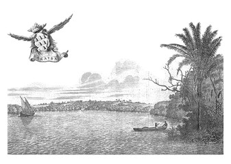 Wall Mural - View of Paraiba, c. 1636-1644, vintage illustration.