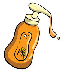 Wall Mural - Hand soap, illustration, vector on white background