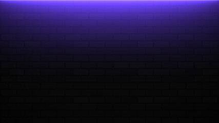 Wall Mural - Empty brick wall with purple neon light with copy space. Lighting effect purple color glow on brick wall background. Royalty high-quality free stock photo image of blank, empty background for texture