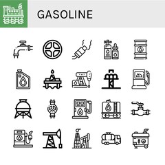 Canvas Print - Set of gasoline icons