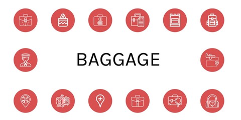 Canvas Print - baggage icon set