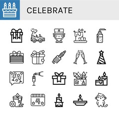 Wall Mural - celebrate icon set