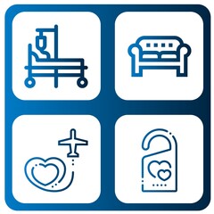 Poster - Set of bed icons