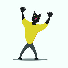 illustration of a black cat man, perfect for a pet shop