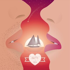 Sticker - valentine's day vector