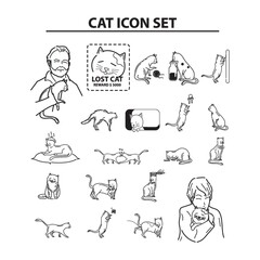 Canvas Print - cat icon set