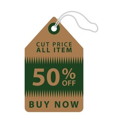 Poster - fifty percent off tag