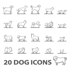 Wall Mural - dog icon set