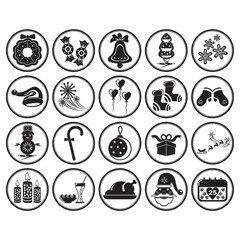 Sticker - set of christmas icons