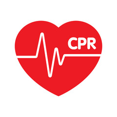 heart cpr medical icon vector design