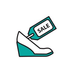 Poster - woman shoe with sale tag