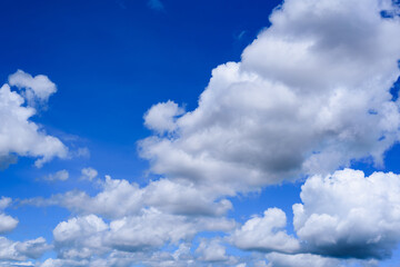 Wall Mural - blue sky with clouds in summer season, nature background