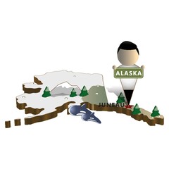 Sticker - alaska state map