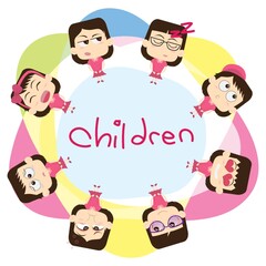 Sticker - children with expressions