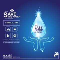 Wall Mural - Save Water Vector Concept Water is Life.